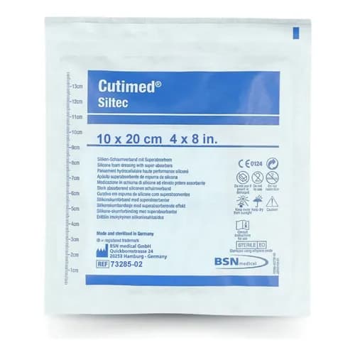 Cutimed Siltec Silicone Foam Dressing without Border, 4 x 8 Inch - Each - Image 1