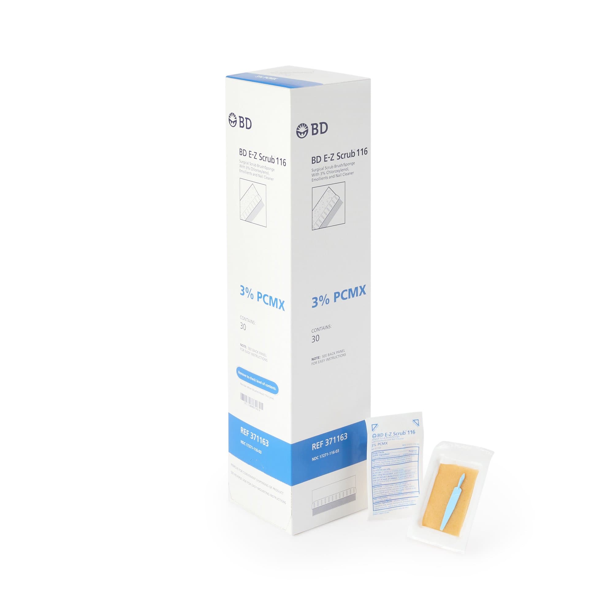 BD E-Z Scrub Impregnated Scrub Brush, Blue - Case of 300 - Image 1