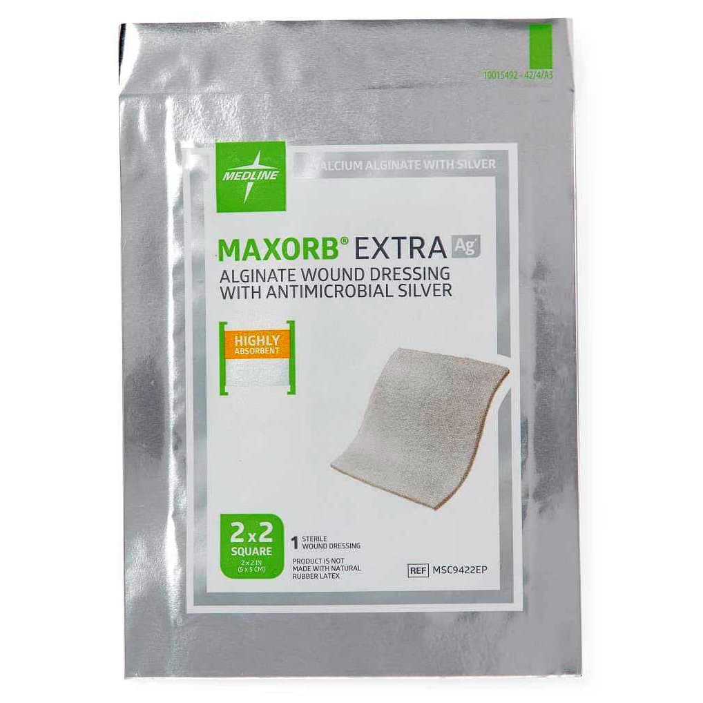 Maxorb Extra Ag+ CMC/Alginate Wound Dressing, 2 x 2 Inch - Each - Image 1