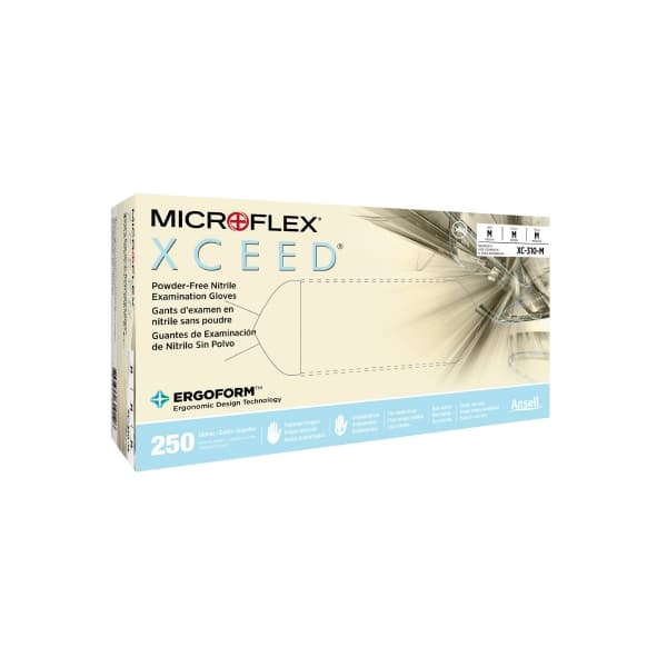 Microflex XCEED Powder-Free Nitrile Exam Gloves, Medium - Case of 2500 - Image 1