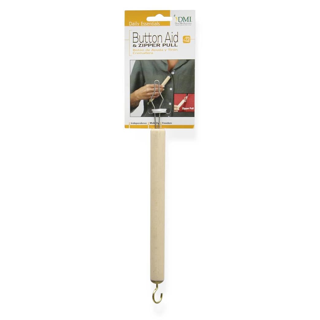 DMI Wood Dressing Stick,with Button Aid and Zipper Pull, 9-1/4 Inch - Each - Image 1