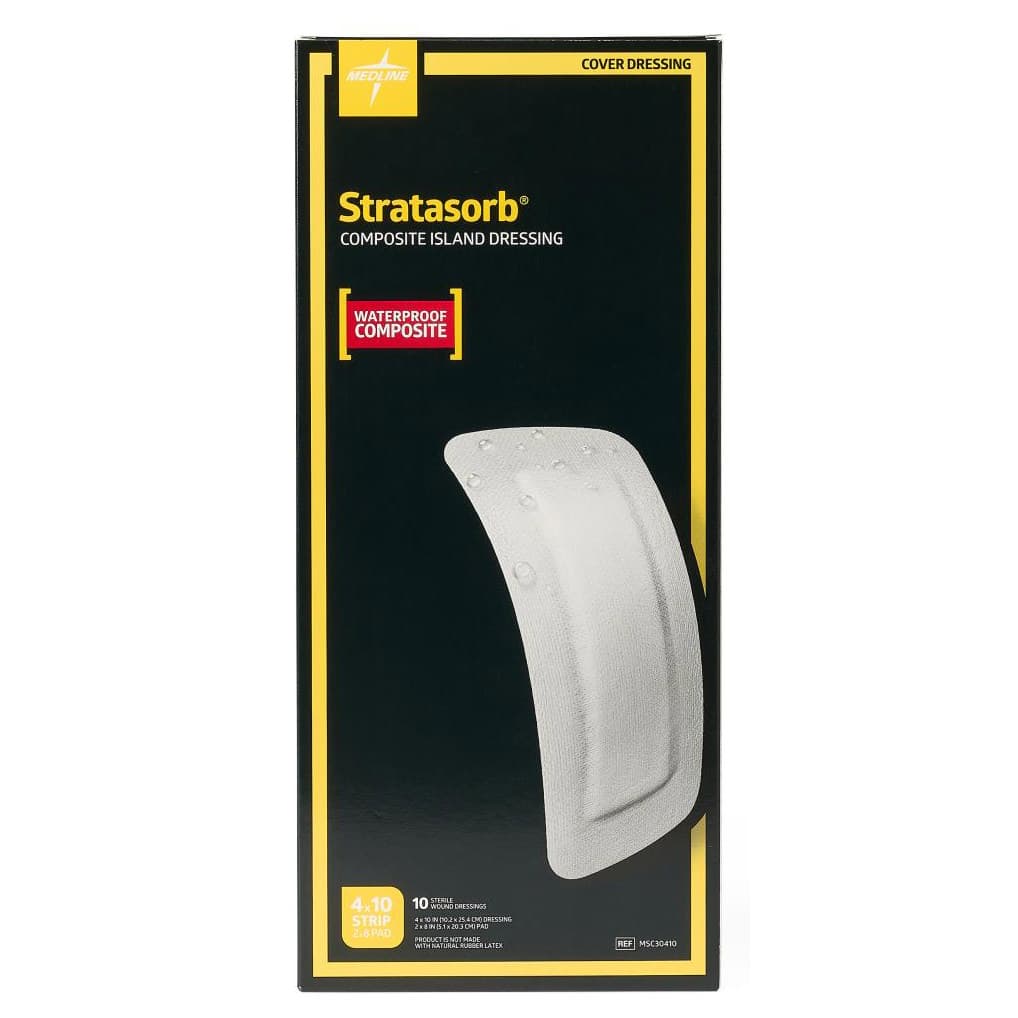 Stratasorb Composite Island Wound Dressing, 4 x 10 Inch - Box of 10 - Image 1