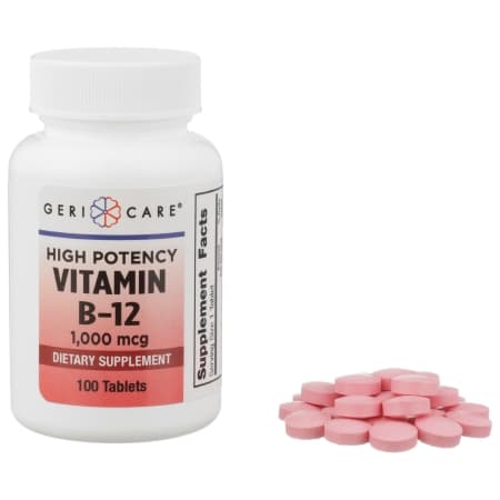 Geri-Care Vitamin Supplement Tablet, 1000 mcg - Bottle of 100 - Image 1