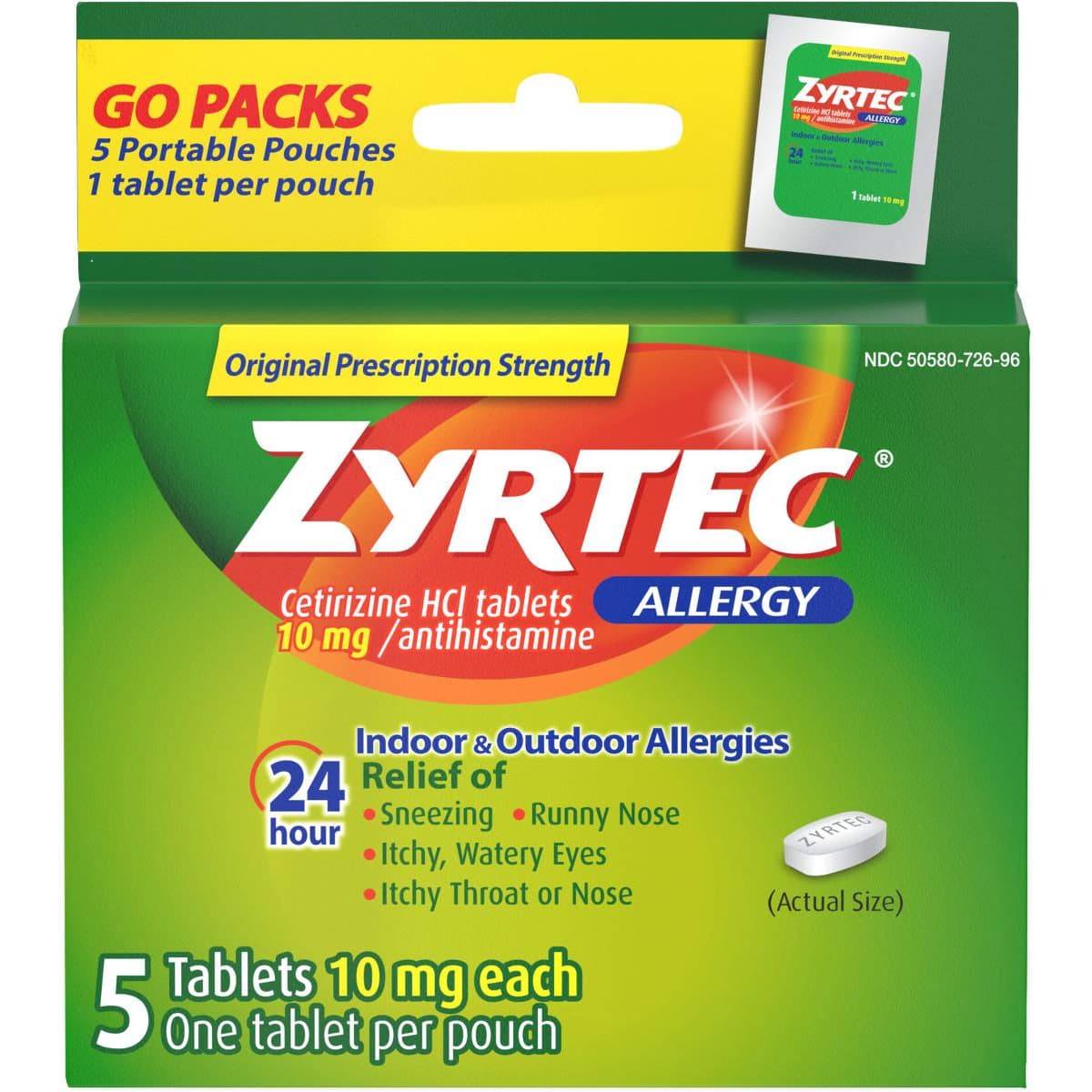 Zyrtec 24 Hour Allergy Relief Tablets, 10 mg - Case of 180 - Image 1
