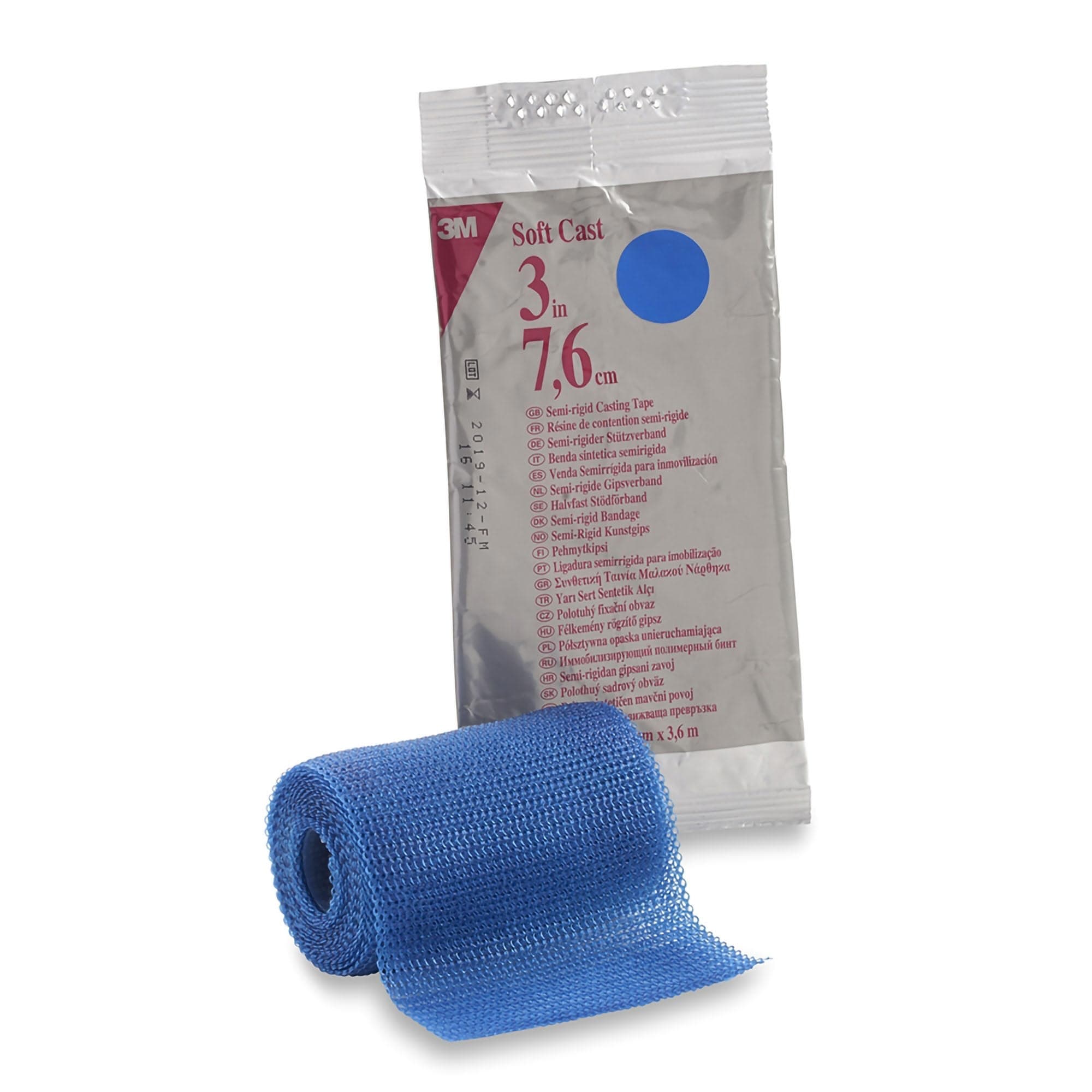 3M Scotchcast Soft Cast Casting Tape, 3 Inch X 4 Yard, Blue - Each - Image 1