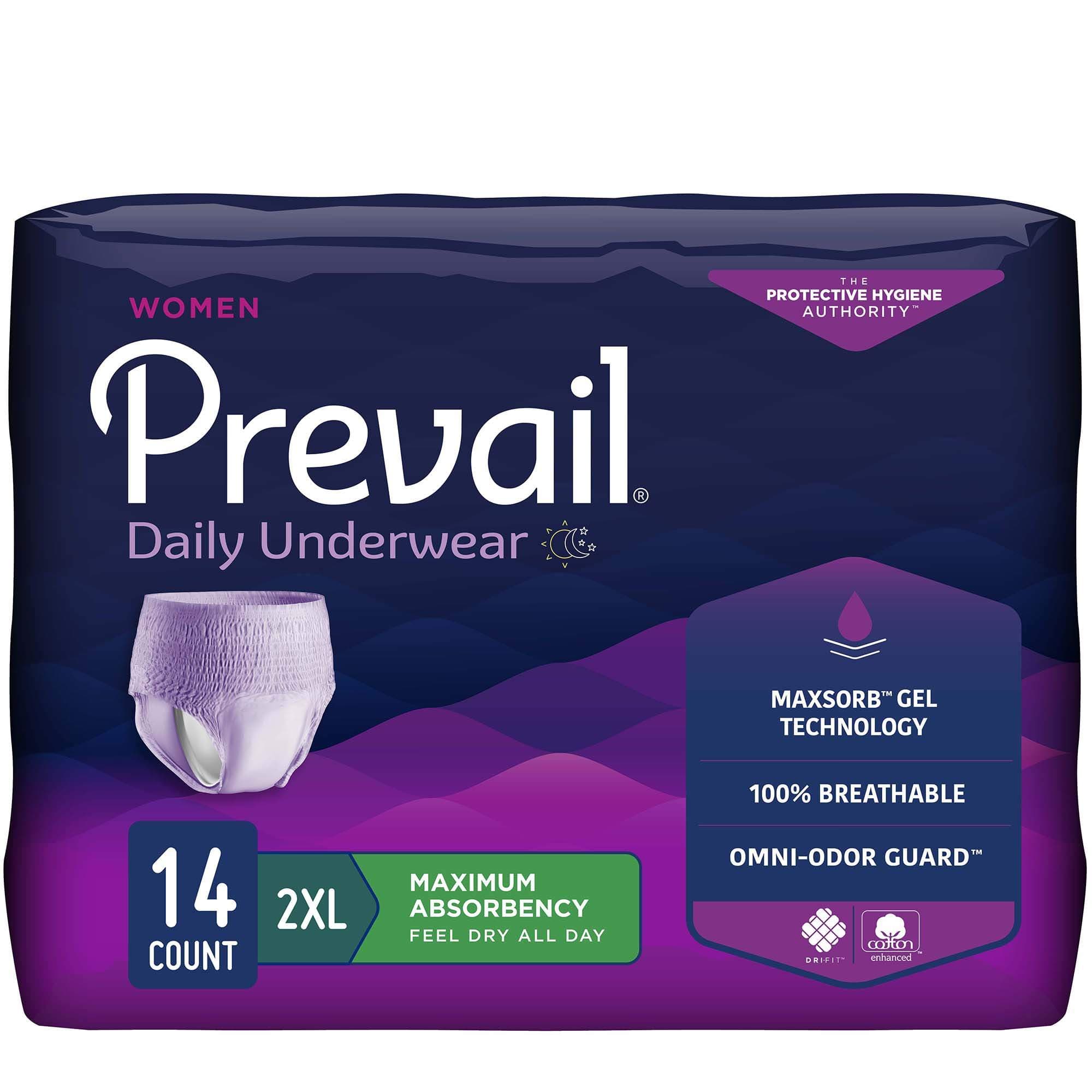 Prevail Daily Absorbent Underwear for Women, 2X-Large - Package of 14 - Image 1