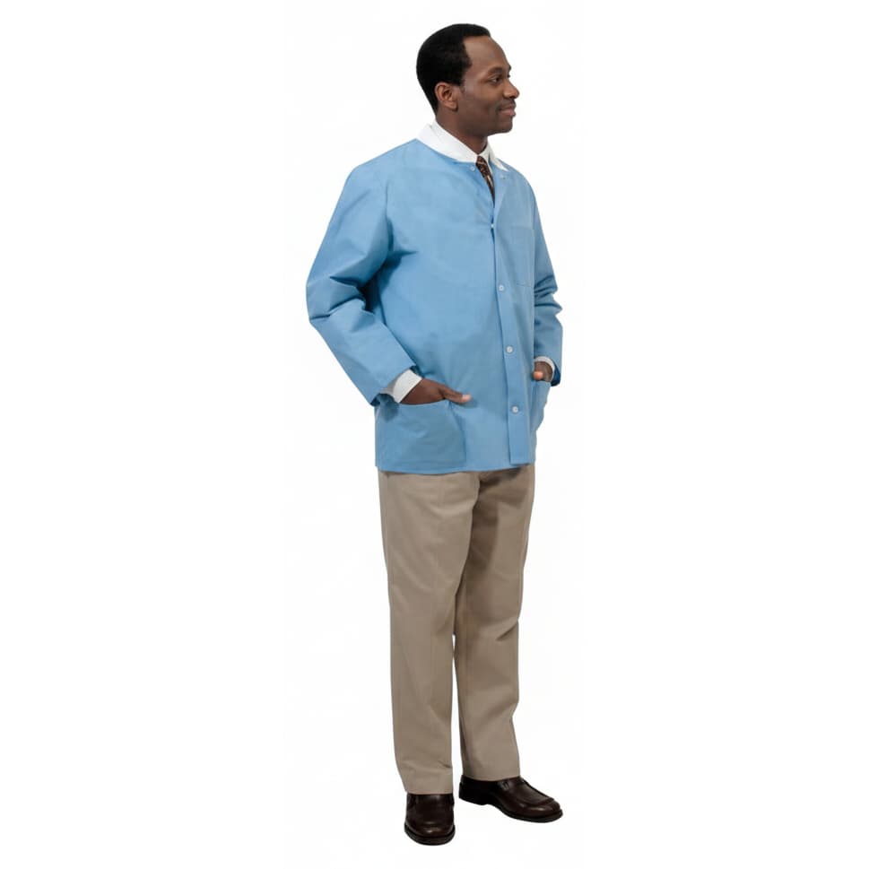 Convertors SMS Lab Coat with Traditional Collar, Medium - Each - Image 1