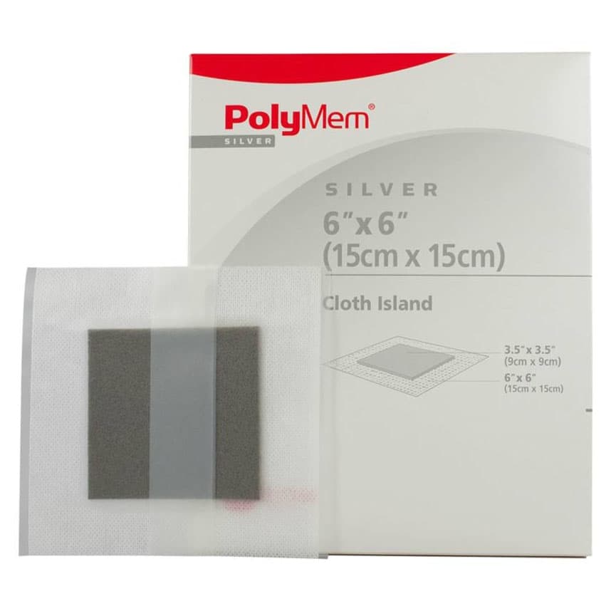 Polymem Silver Island Dressing, 6 x 6 Inch - Box of 15 - Image 1