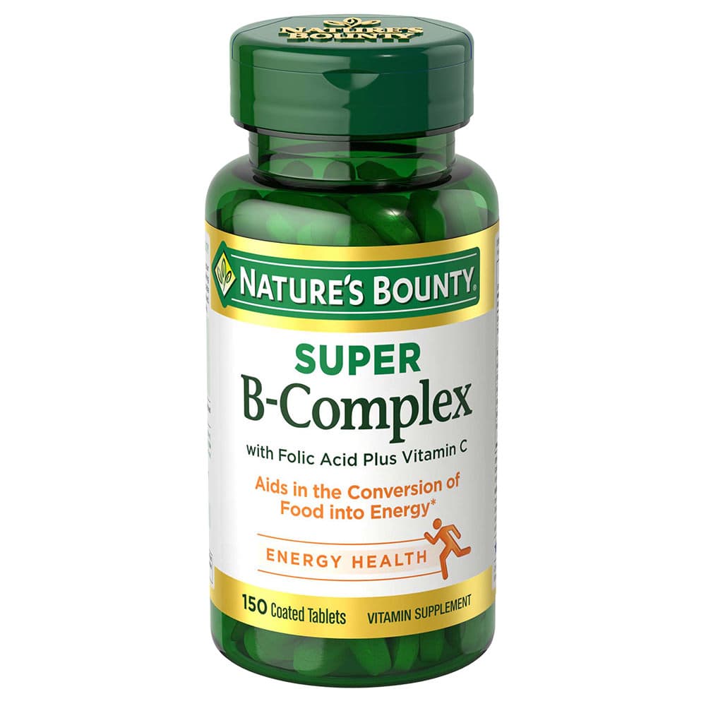 Nature's Bounty B Complex Super with Folic Acid and Vitamin C - Bottle of 150 - Image 1