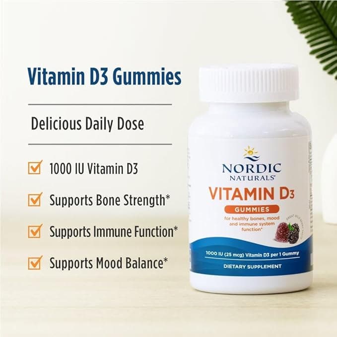 Nordic Naturals Vitamin D3 Gummies, Wild Berry - Bottle of 60 - Image 3