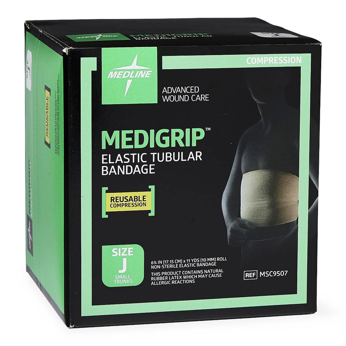Medline Medigrip Elastic Tubular Support Bandage, Size J, 6-3/4 Inch x 11 Yard - Each - Image 1