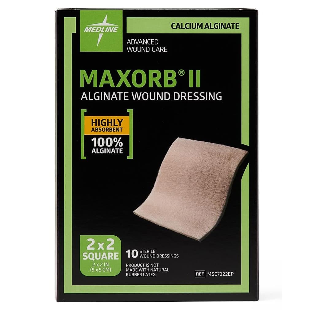 Maxorb II Alginate Wound Dressing, 2 x 2 Inch - Box of 10 - Image 1