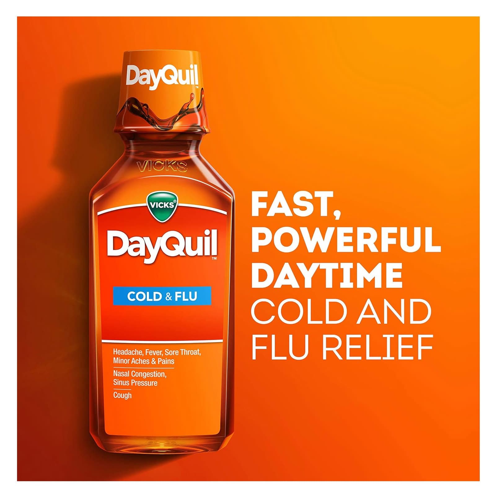 Vicks DayQuil Cold & Flu Liquid, 8 oz - Each - Image 2