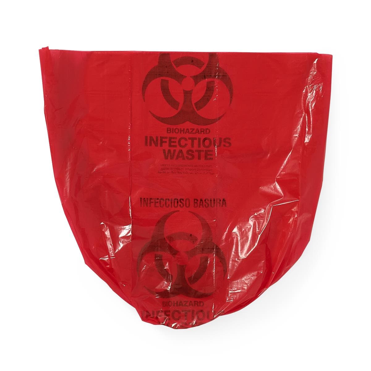 Medline Biohazard Liners, Print, 24 x 24 Inch, Medium, Roll - Case of 500 - Image 1