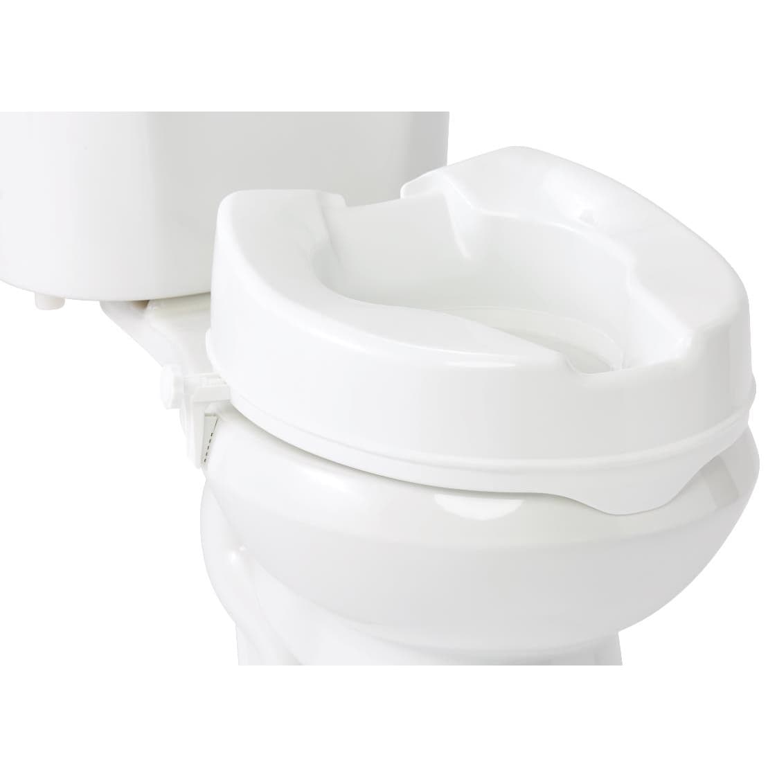 Medline Raised Toilet Seat with Side Locks, White