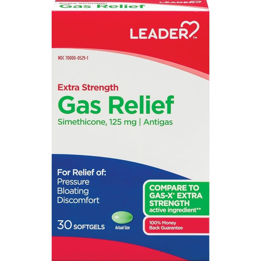 Leader Gas Relief, Extra Strength Softgels, 30 Count - Each
