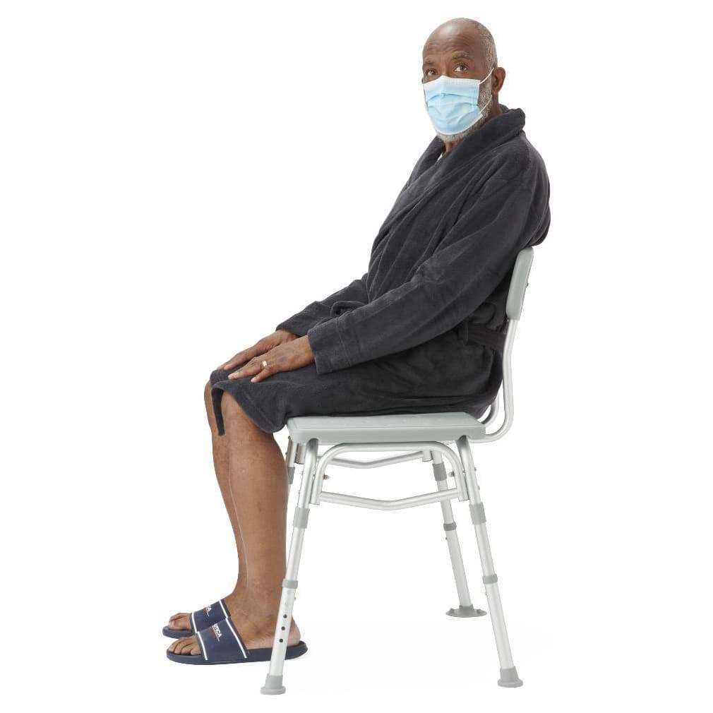 Medline Transfer Bench with Backrest, Adjustable Height - Image 5