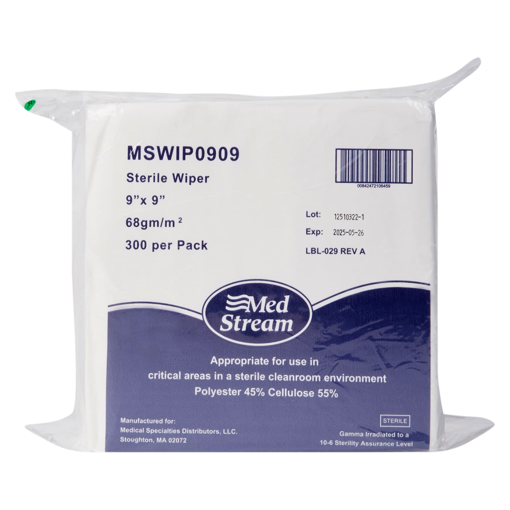 McKesson Cleanroom Wipe 9 x 9 Inch