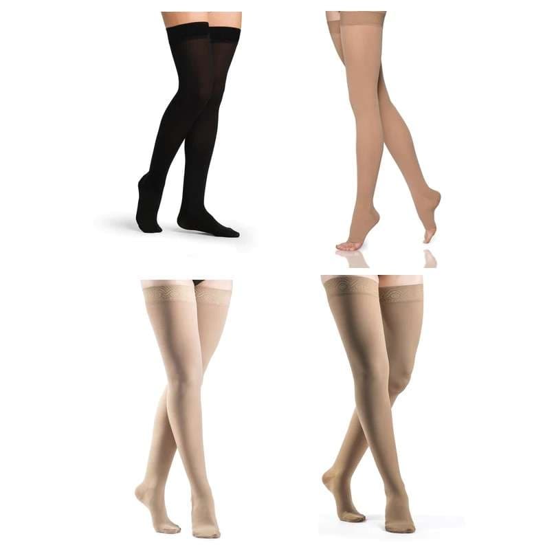Sigvaris Womens Essential Opaque Thigh-High Compression Stockings, 30-40 mmHg - Image 1