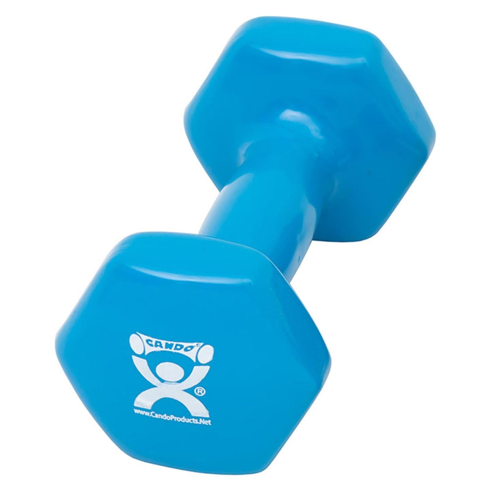 CanDo vinyl coated dumbbell, Light Blue, 4 Lb - Each - Image 1