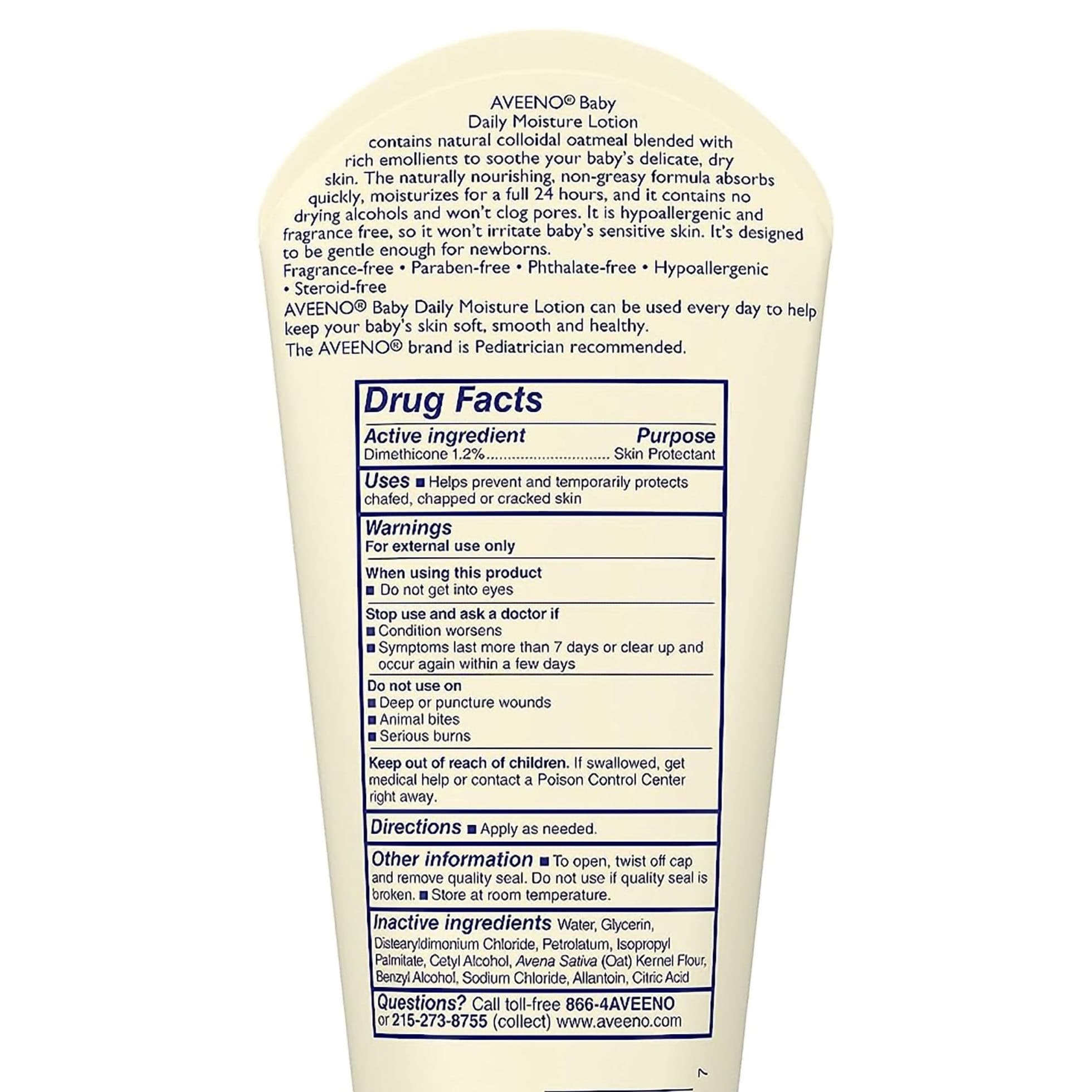 Aveeno Baby Daily Moisture Lotion, Unscented, 8 oz - Each - Image 3