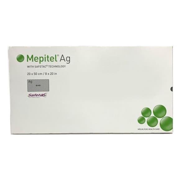 Mepitel Ag Wound Contact Layer Dressing, 8 x 20 Inch - Box of 2 - Image 1