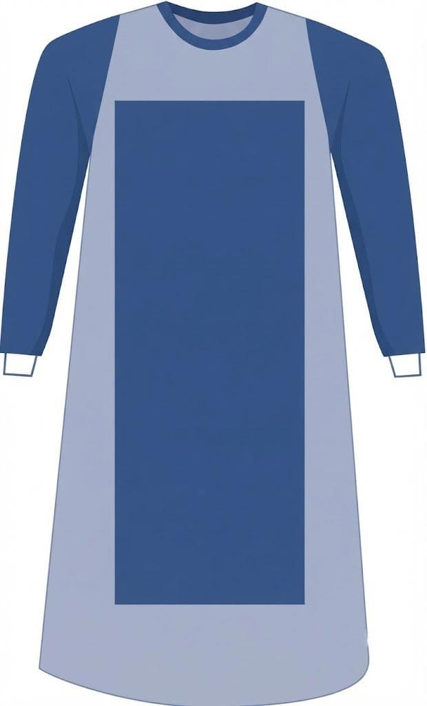 Medline Poly Reinforced Gown, Breathable Sleeves, Size L - Case of 100 - Image 1