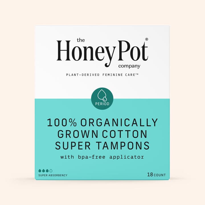 The Honey Pot Company Organic Cotton Core Tampons, Super Absorbency - Case of 216 - Image 1