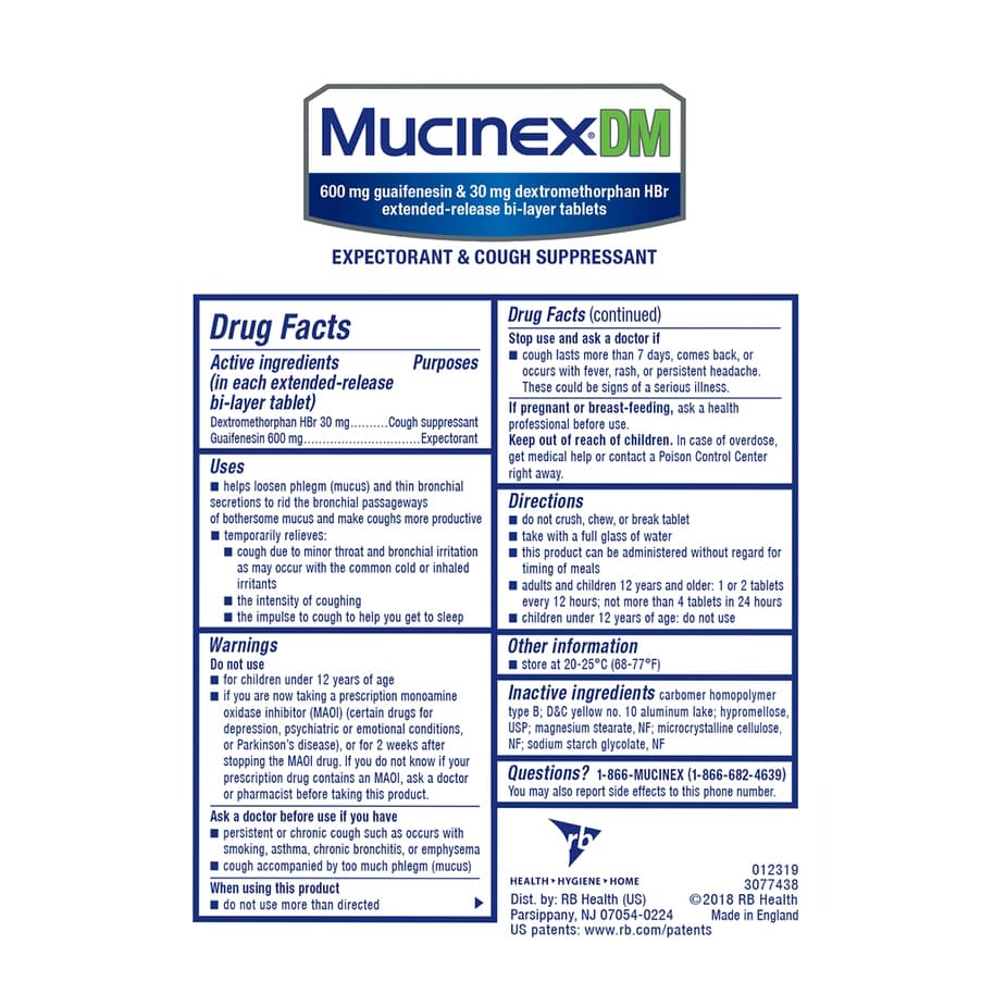 Mucinex DM Extended-Release Bi-Layer Tablets - Case of 40 - Image 4
