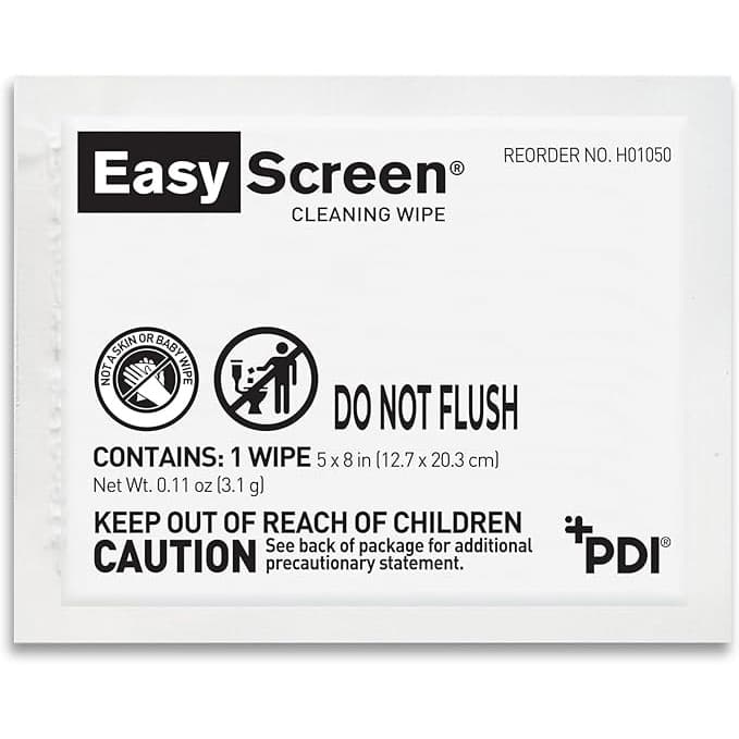 EasyScreen Screen Cleaning Wipe, 5 x 8 Inch