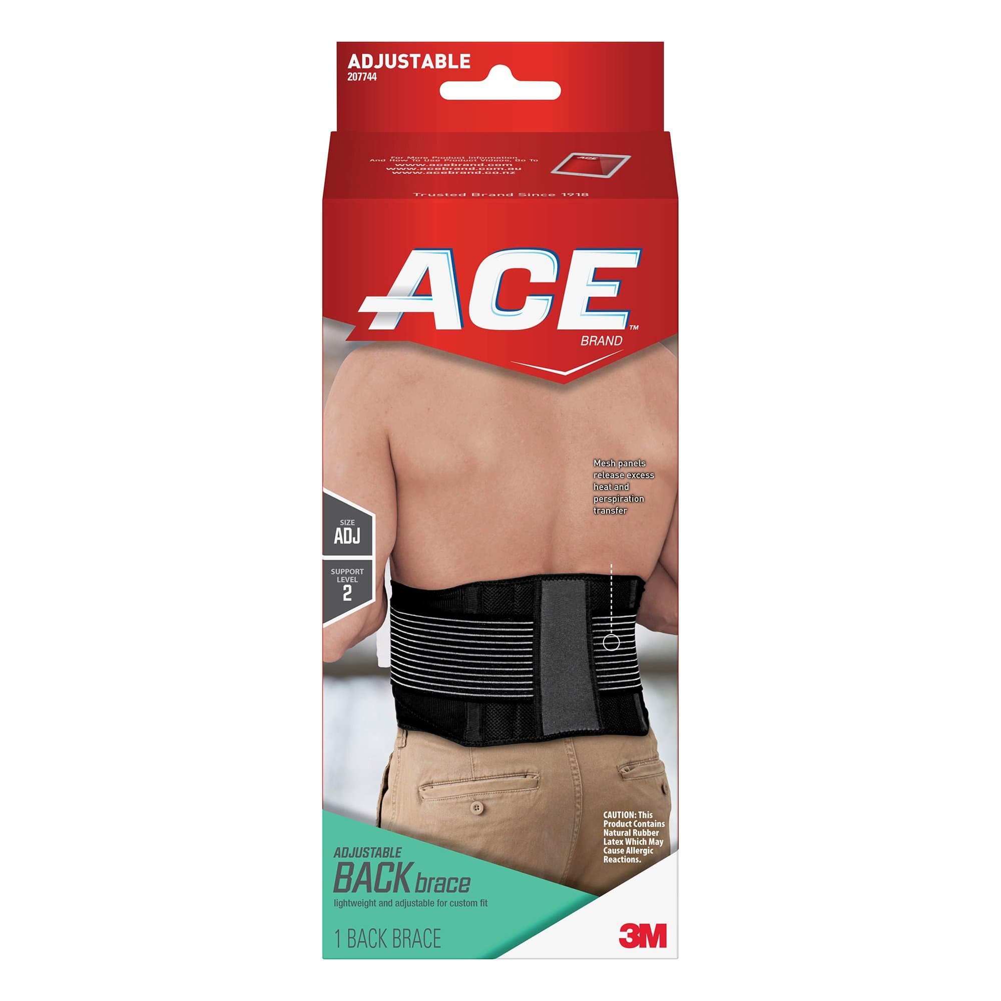 3M Ace Adjustable Back Support, Adult Black - Box of 12 - Image 1