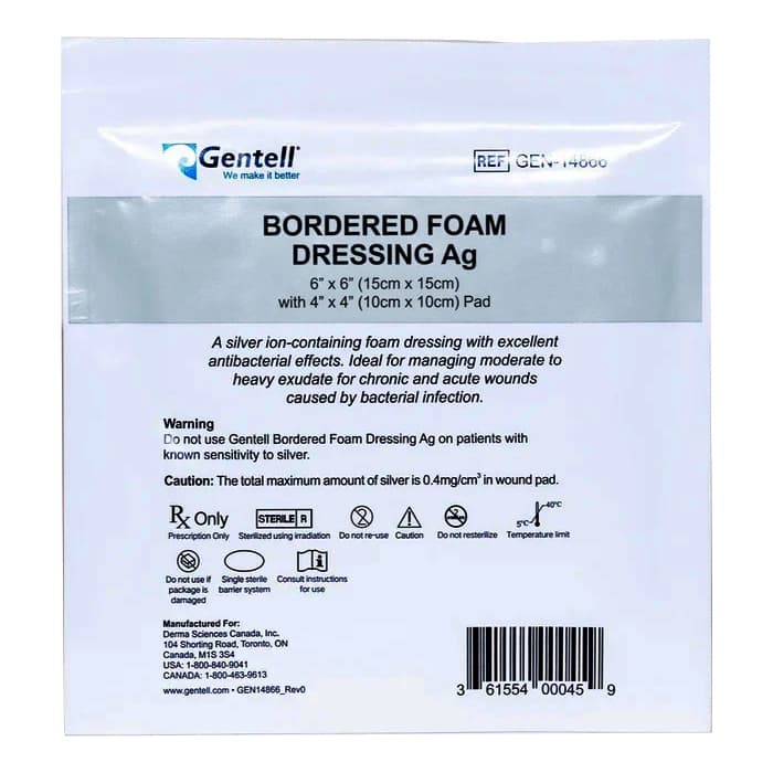 Gentell Bordered Ag Silver Foam Dressing - Image 4