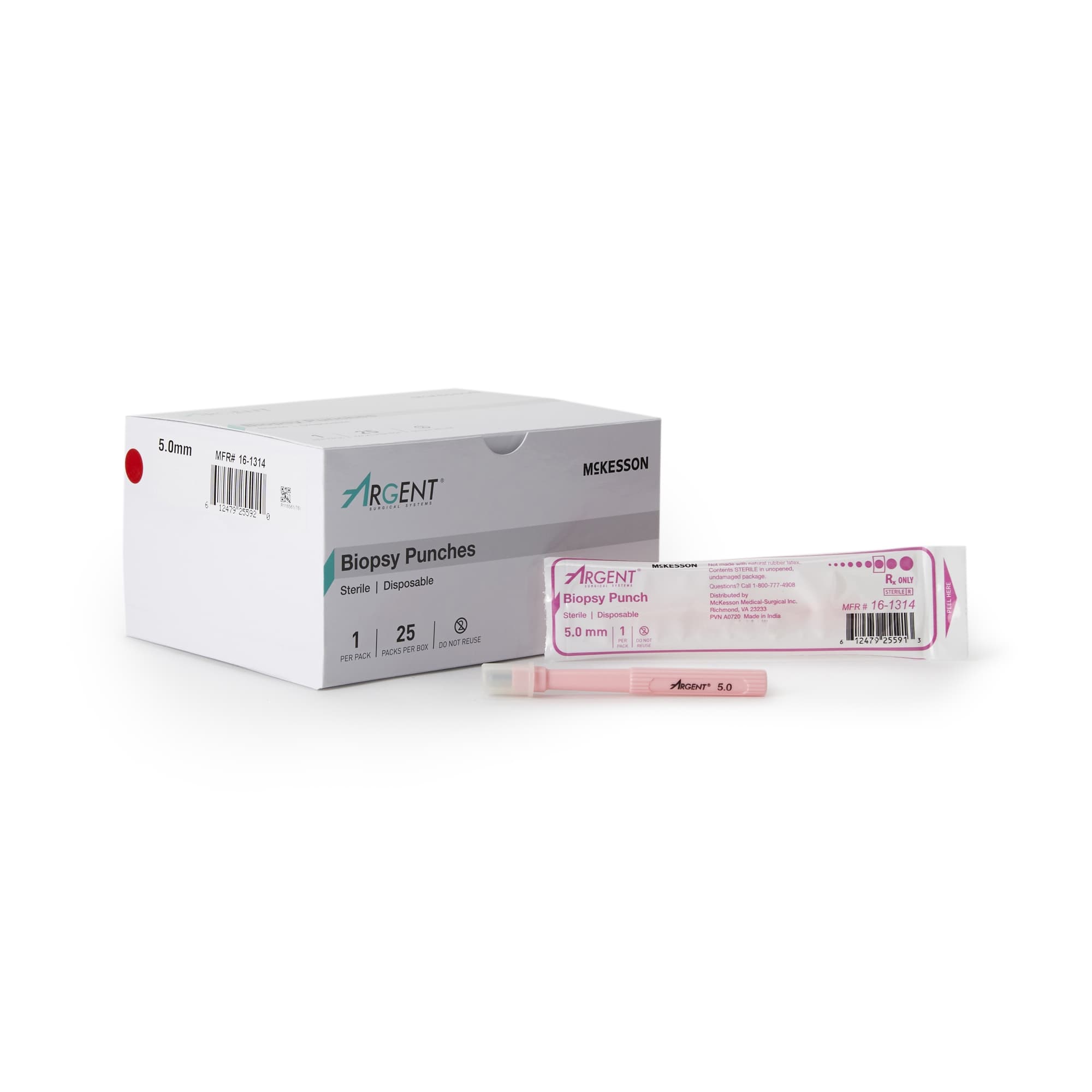 McKesson Argent Biopsy Punch, Dermal, 5 mm - Case of 100 - Image 1