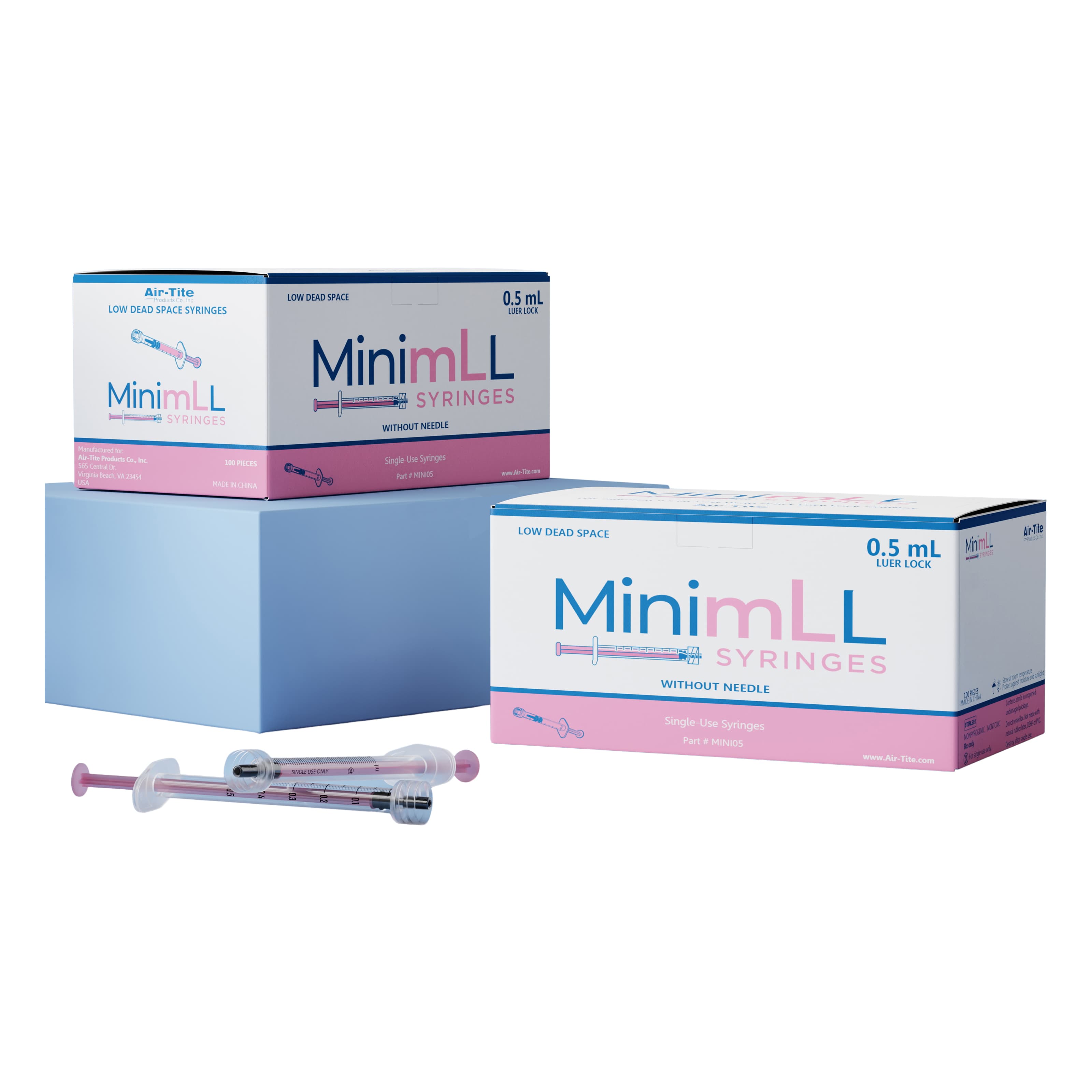 MinimLL General Purpose Syringe with Luer Lock Tip, 0.5 mL - Box of 100 - Image 3