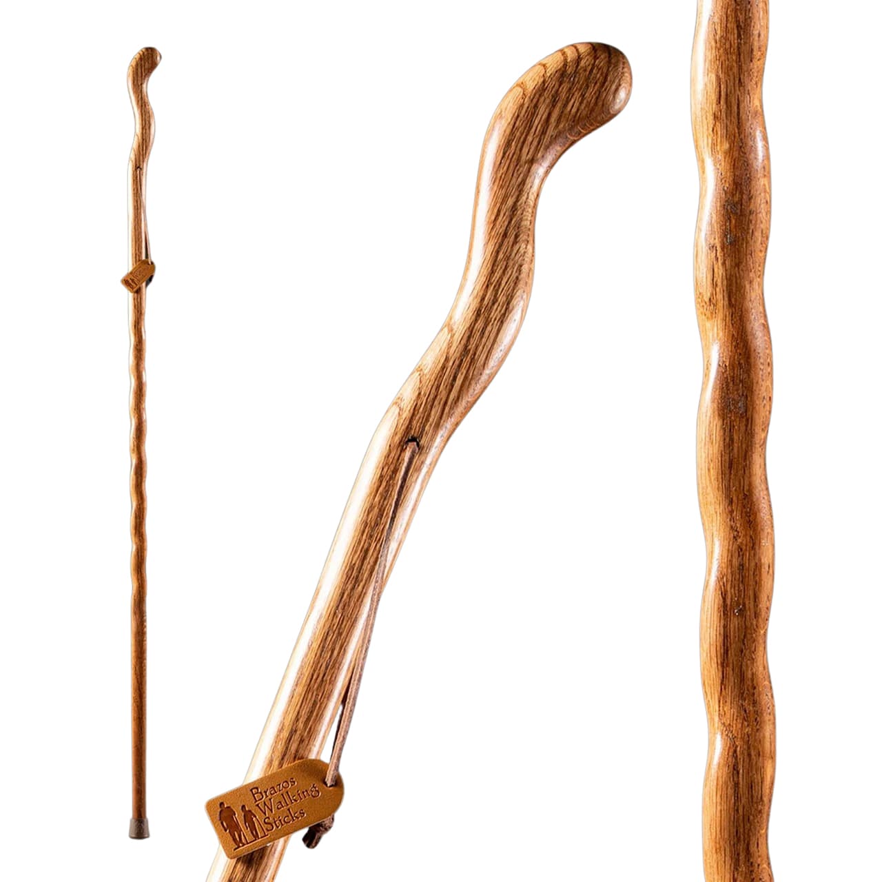 Mabis Brazos Twisted Oak Fitness Handcrafted Walking Stick, 48 Inch, Tan - Each - Image 1