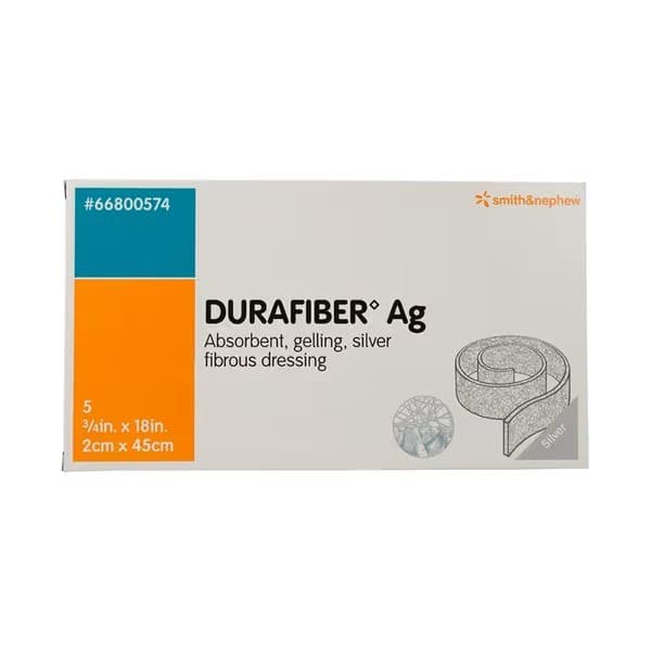 Durafiber Ag Gelling Fiber Dressing, 3/4 x 17-3/4 Inch - Box of 5 - Image 1