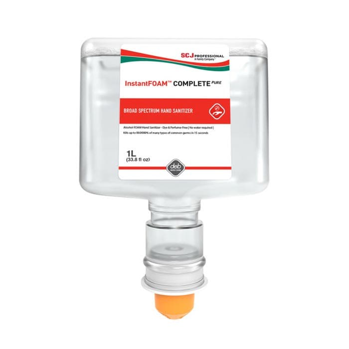 Deb InstantFOAM Complete PURE Hand Sanitizer Refill, 1 Liter - Case of 3 - Image 1