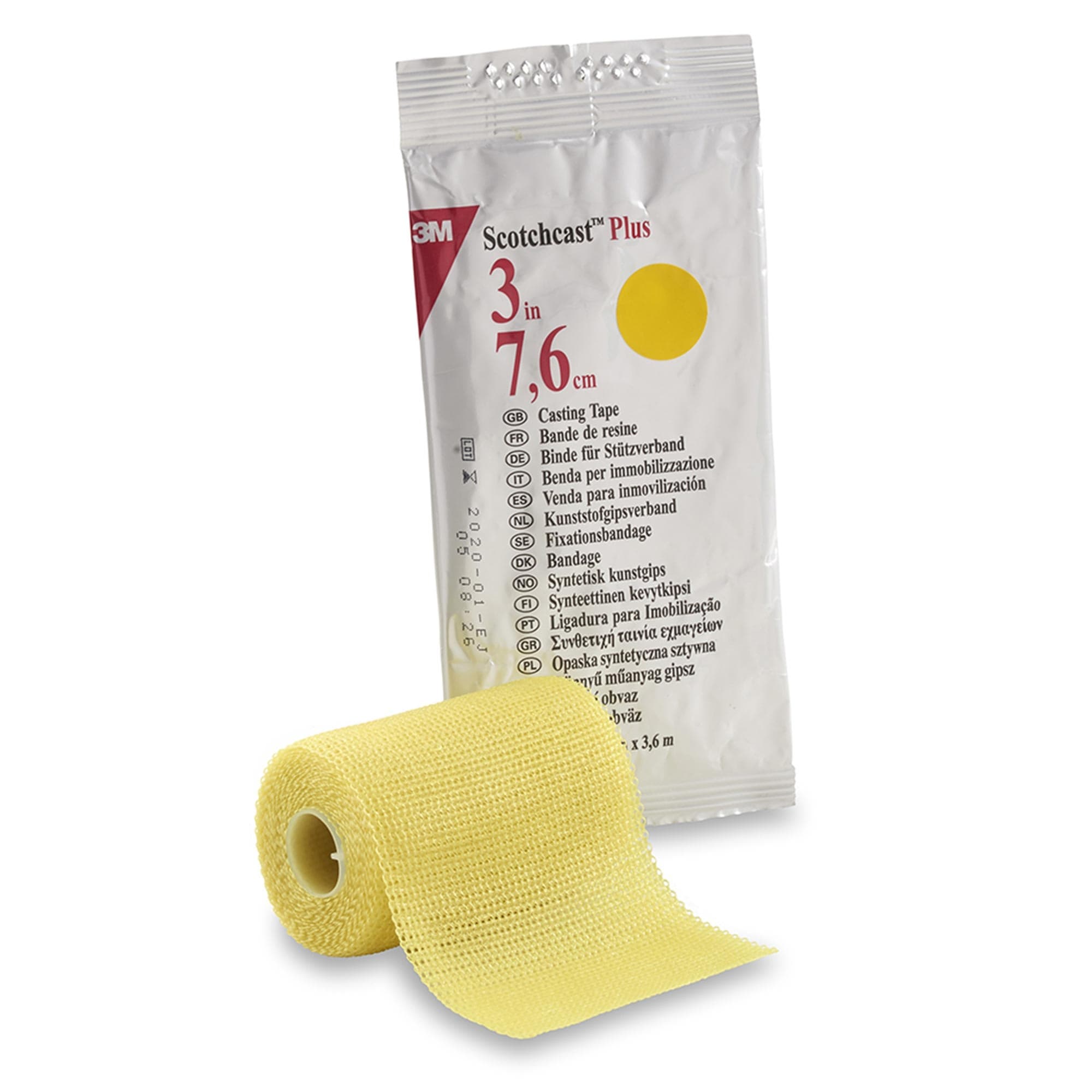 3M Scotchcast Plus Cast Tape, 3 Inch X 4 Yard, Yellow - Case of 10 - Image 1