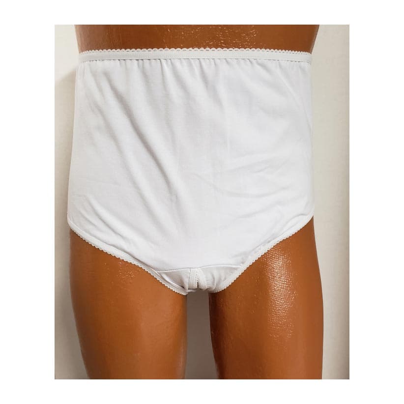 Options Ladies' Split-Crotch Brief with Ostomy Barrier Support, Left, XL, White - Each - Image 1