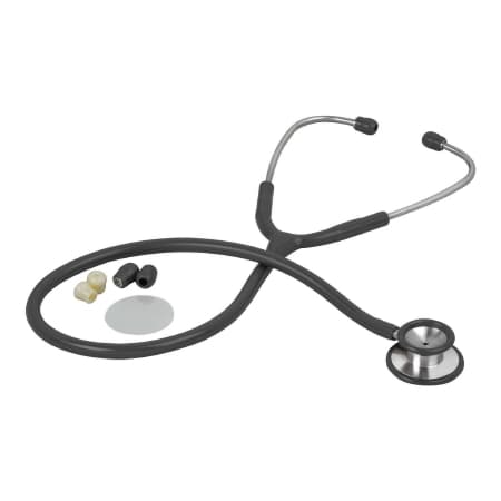 Veridian Classic Stethoscope, Double-Sided Chestpiece, Black - Case of 50 - Image 1