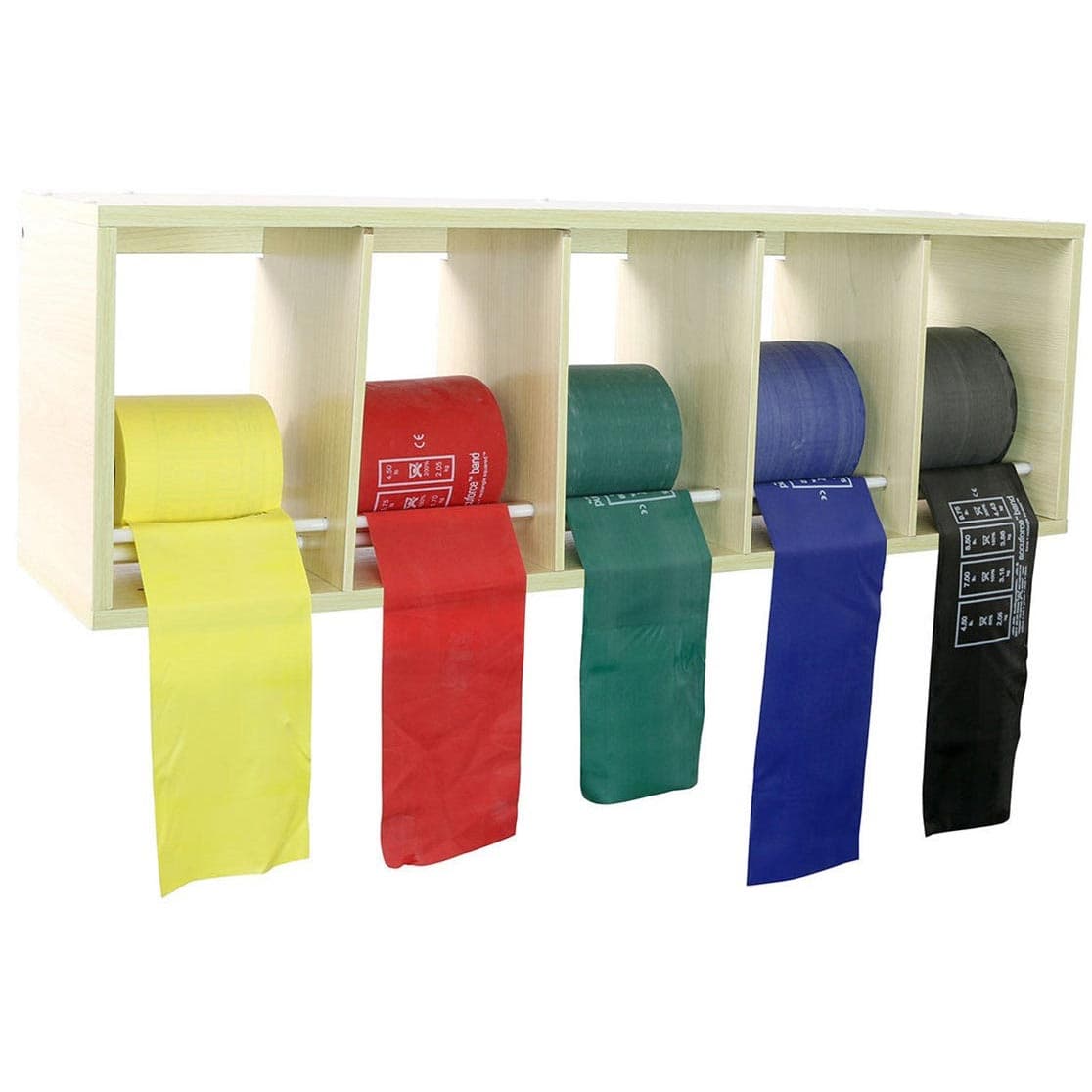 Cando Accu-Force 50 Yard Exercise Band Set with Rack