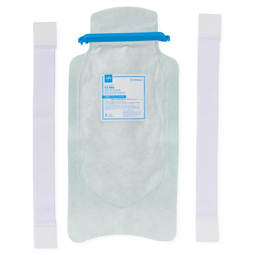 Medline Refillable Ice Bag with Clamp Closure, 6.5 x 14 Inch - Case of 30 - Image 1