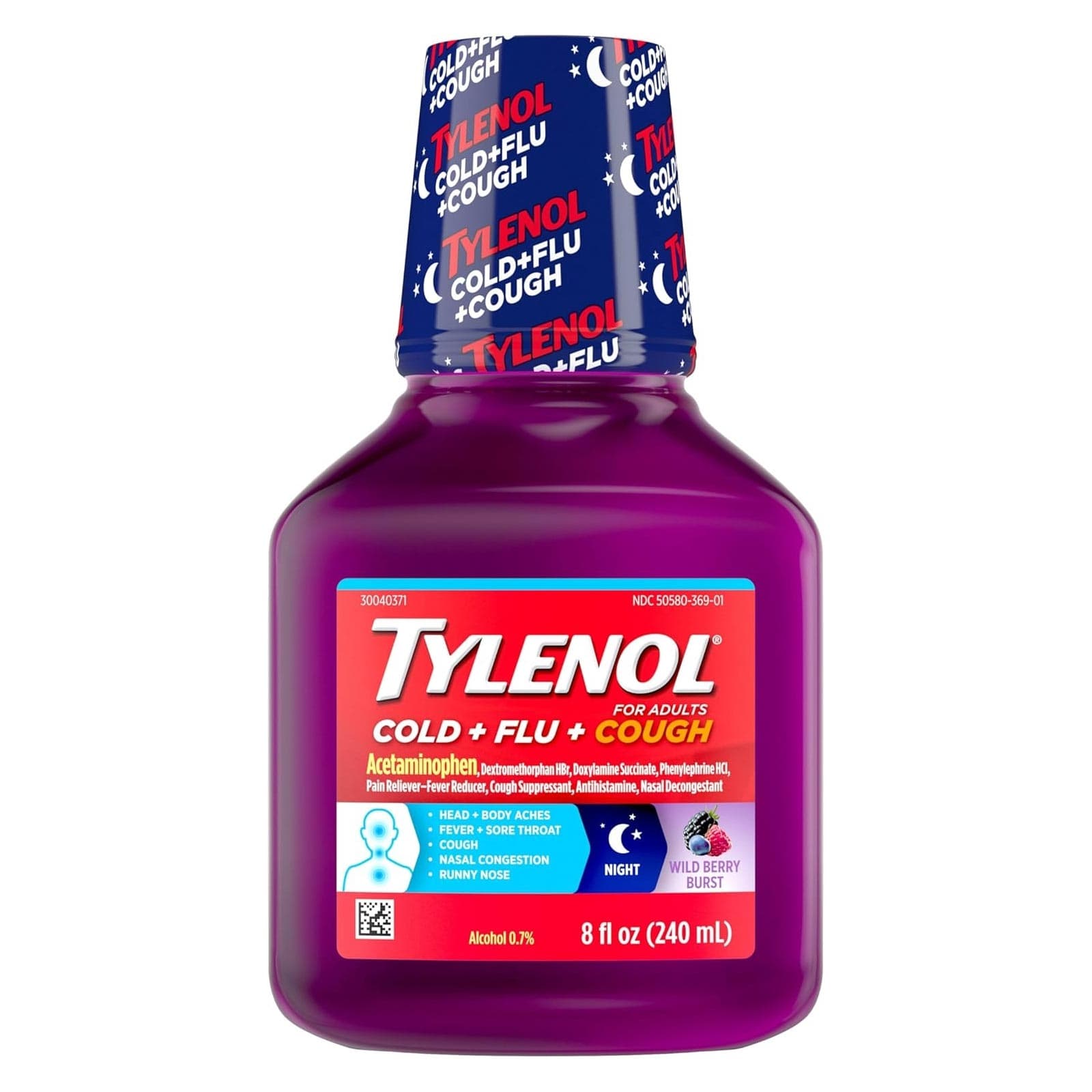 Johnson & Johnson Night Pain Relief Liquid, Wild Berry, 8 oz