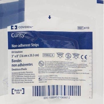 Curity Non-Adhering Oil Emulsion Dressing, 3 x 8 Inch - Image 1