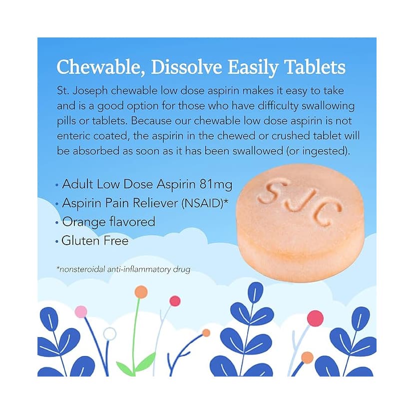 St. Joseph Low Dose Chewable Aspirin, Orange, 81 mg, 108 Count - Each - Image 3