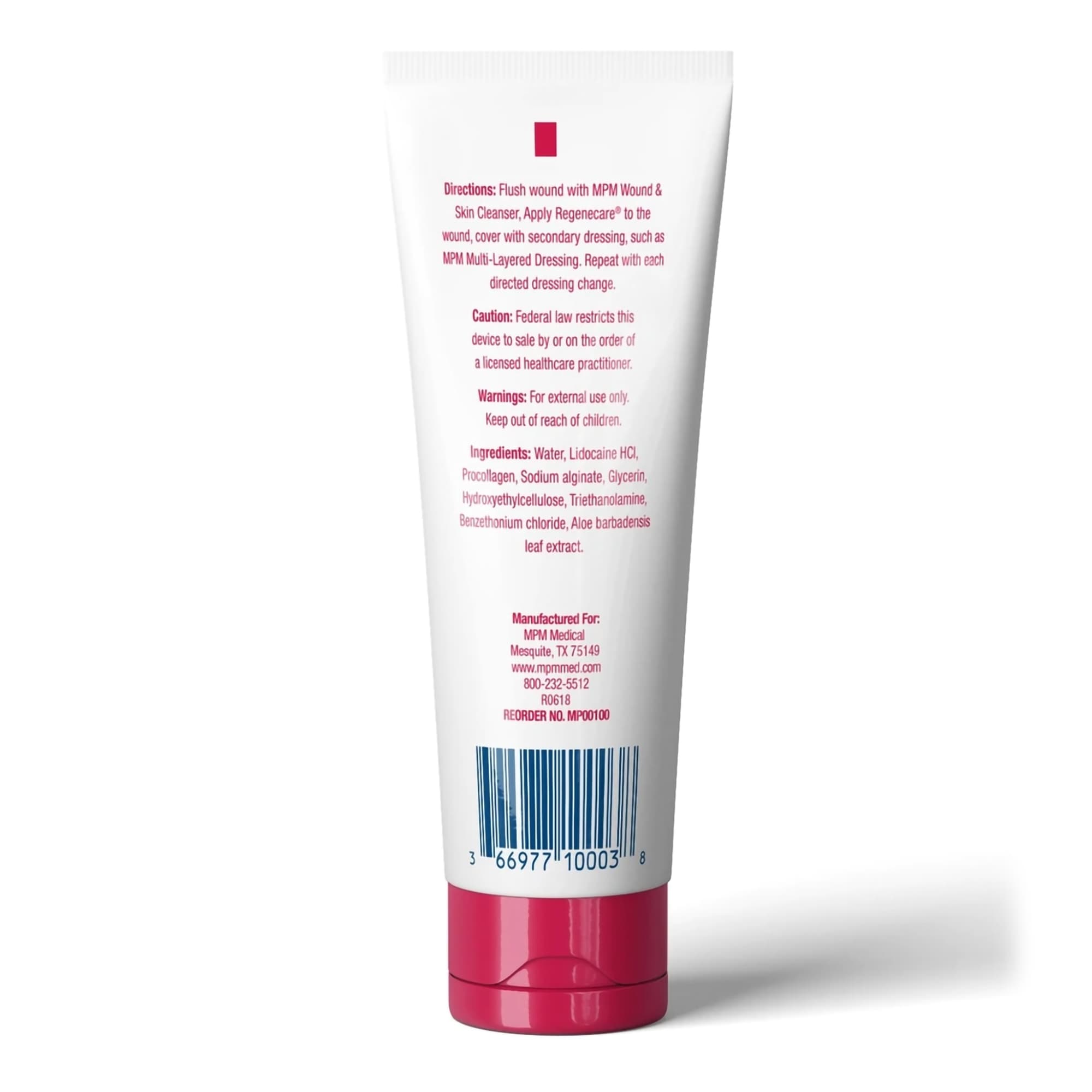 MPM Medical Regenecare Wound Care Hydrogel Dressing with 2% Lidocaine 3Oz Tube, Amorphous - Image 2