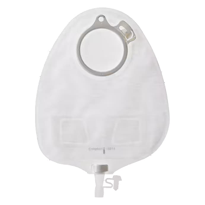 Assura MAXI Urostomy Pouch, 10.5" L, Green Code, Transparent - Box of 10 - Image 1