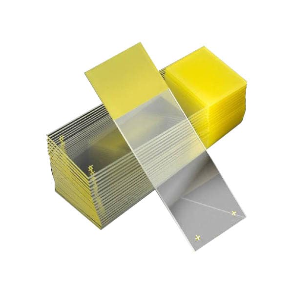 Diamond White Glass Charged Microscope Slide, Yellow Frosted End, 25 x 75 x 1 mm - Case of 1440 - Image 1
