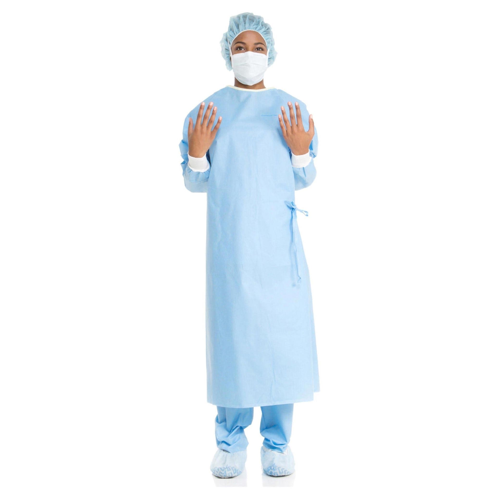 Ultra Non-Reinforced Surgical Gown with Towel, Blue, Small - Case of 34 - Image 1