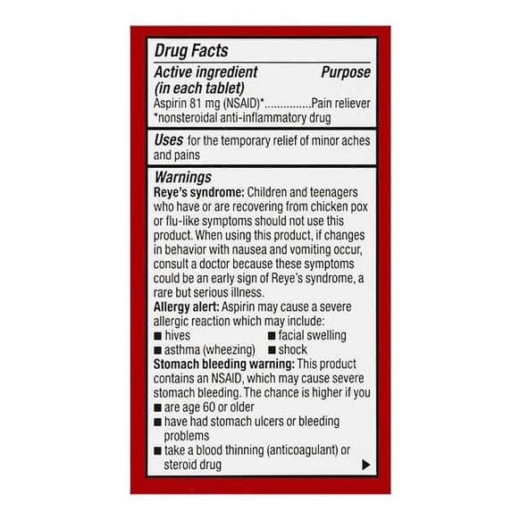 Leader Aspirin, 81Mg Chewable Tablets, Cherry - Pack of 36 - Image 2